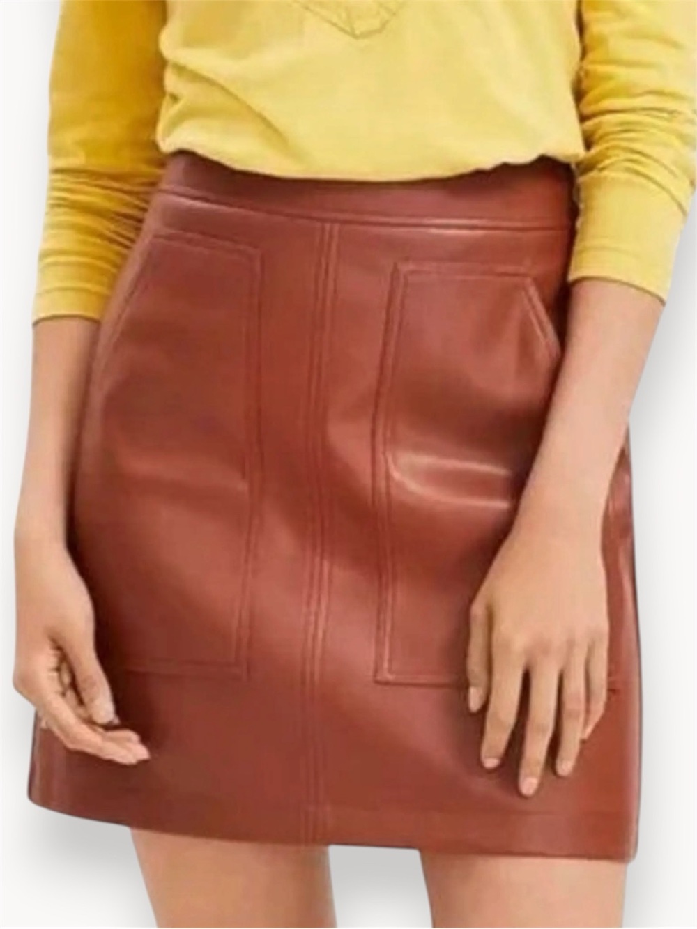 NWT Loft Brown Faux Leather Mini Skirt